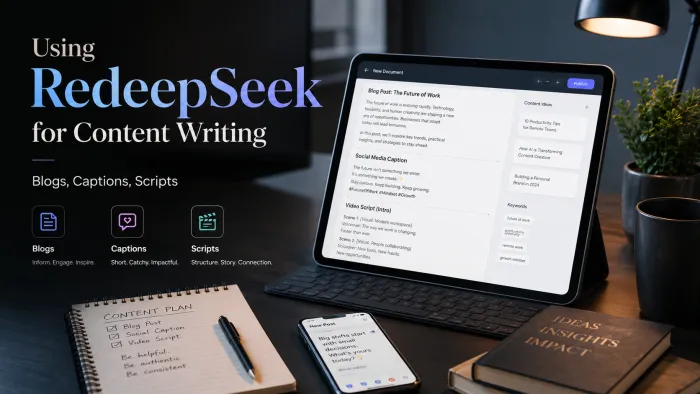 Using RedeepSeek for Content Writing: blog, captions, scripts